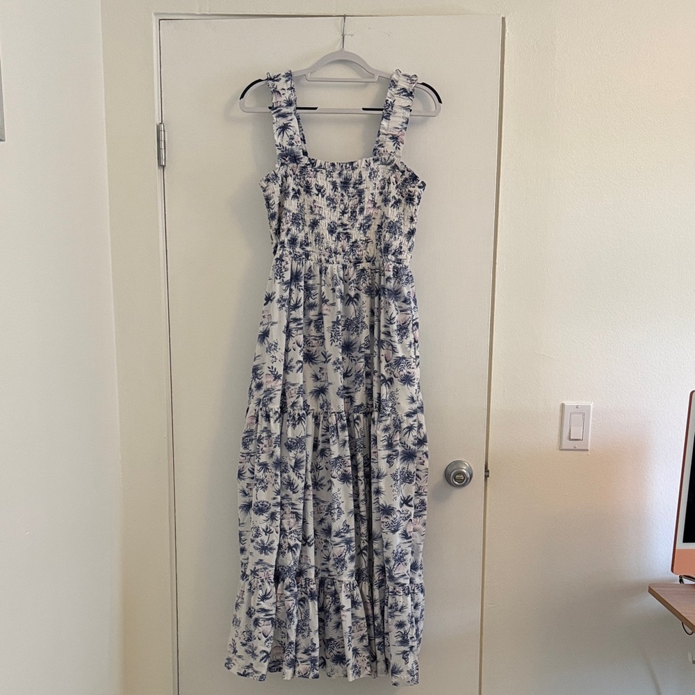 Abercrombie & Fitch Blue and White Floral Maxi Dress